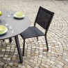 Krzesło aluminiowe w kolorze antracytowym do ogrodu, baru, restauracji - Denali Rabaty