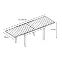 Stół rozkładany do ogrodu 106-212x75cm nowoczesny z aluminium Nori Oferta