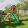 Zjeżdżalnia domek do zabawy wspinaczka podwójna huśtawka Treehouse Rabaty