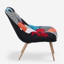 Fotel w salonie z tkaniny w stylu skandynawskim, we wzór patchworkowy, wielokolorowy - Nevada. Oferta