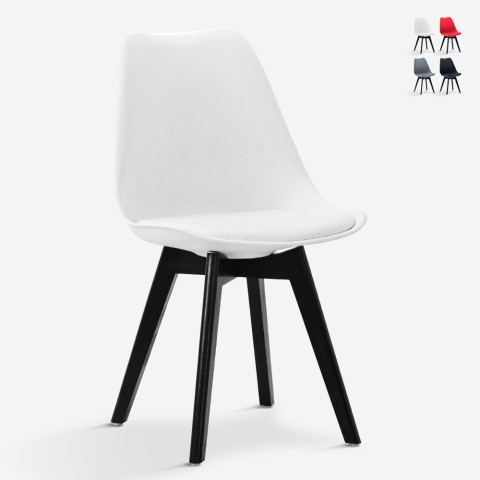 Krzesło kuchenne w stylu nowoczesnym Tulipan skandynawskie nogi czarne Nordica BE. Promocja