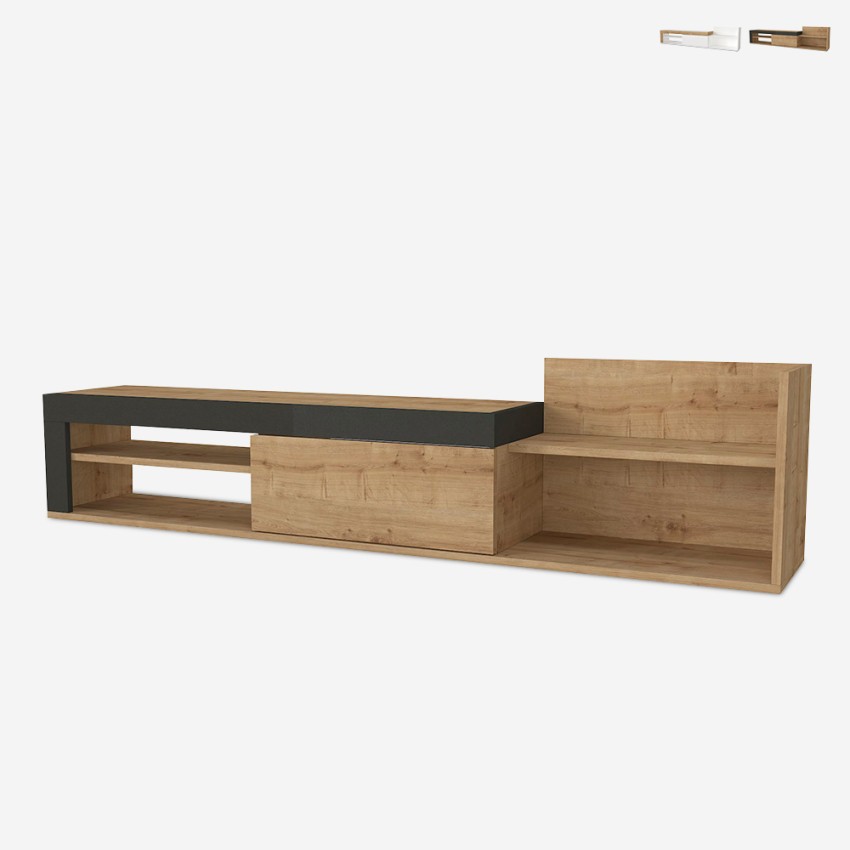 Nowoczesne szafka RTV 1-drzwiowa z półką 180x32x42cm Trella Sprzedaż Nowoczesne szafka RTV 1-drzwiowa z półką 180x32x42cm Trella Sprzedaż