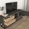 Szafka telewizyjna styl industrialny drewno metal czarny 2 szuflady Dolores Stan Magazynowy