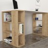 Biurko gabinet biurowe białe drewno 6 półek 140x60x75cm Leonardo Katalog