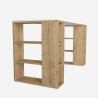 Biurko gabinet biurowe białe drewno 6 półek 140x60x75cm Leonardo Sprzedaż