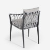 Verve krzesło z podłokietnikami zewnętrzne z poduszkami aluminiowe pleciony wzór 