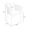 Verve krzesło z podłokietnikami zewnętrzne z poduszkami aluminiowe pleciony wzór 