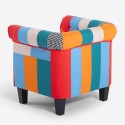 Fotel w stylu patchwork o wielobarwnym materiale nowoczesny projekt Caen. Oferta