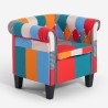 Fotel w stylu patchwork o wielobarwnym materiale nowoczesny projekt Caen. Sprzedaż