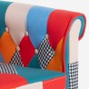 Fotel w stylu patchwork o wielobarwnym materiale nowoczesny projekt Caen. Sprzedaż
