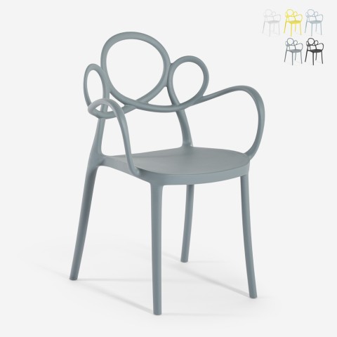 Krzesło w stylu nowoczesnym, eleganckie z polipropylenu z podłokietnikami Derby Promocja