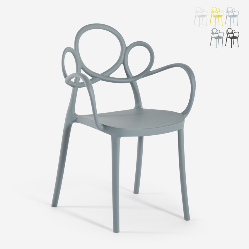 Krzesło w stylu nowoczesnym, eleganckie z polipropylenu z podłokietnikami Derby Promocja