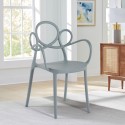 Krzesło w stylu nowoczesnym, eleganckie z polipropylenu z podłokietnikami Derby Model