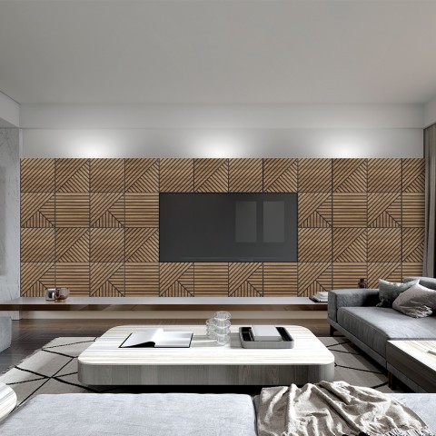 20 x panel dekoracyjny 58x58cm dźwiękochłonny drewno orzech Deco MXN Promocja