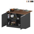 Wyspa kuchenna do nowoczesnej kuchni 2 drzwi stół drewniany 125x90x90 cm Deer Promocja
