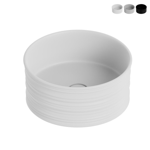 Lavabo łazienkowy na blacie okrągły 40x18cm matowa ceramika Nordic Promocja