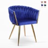 Fotel-krzesło welurowe stylowe z podłokietnikami złocone nogi Wersal Sprzedaż