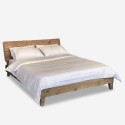 Łóżko małżeńskie 180x200cm king size z zagłówkiem z drewna rustykalnego Meryl Oferta