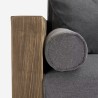 Sofa 3-miejscowa z drewna rustykalnego 225x81x81cm z poduszkami, tapicerka szara Morgan Rabaty