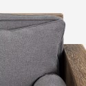 Sofa 3-miejscowa z drewna rustykalnego 225x81x81cm z poduszkami, tapicerka szara Morgan Katalog