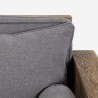 Sofa 3-miejscowa z drewna rustykalnego 225x81x81cm z poduszkami, tapicerka szara Morgan Katalog