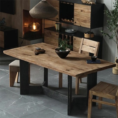 Stół kuchenny jadalniany z drewna rustykalnego 220x100cm pokój dzienny KURT Promocja