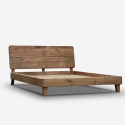 Łóżko małżeńskie 180x200cm king size z zagłówkiem z drewna rustykalnego Meryl Sprzedaż