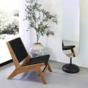 Krzesło fotel drewniany czarne tapicerowane Marlon do salonu, sypialni  Oferta