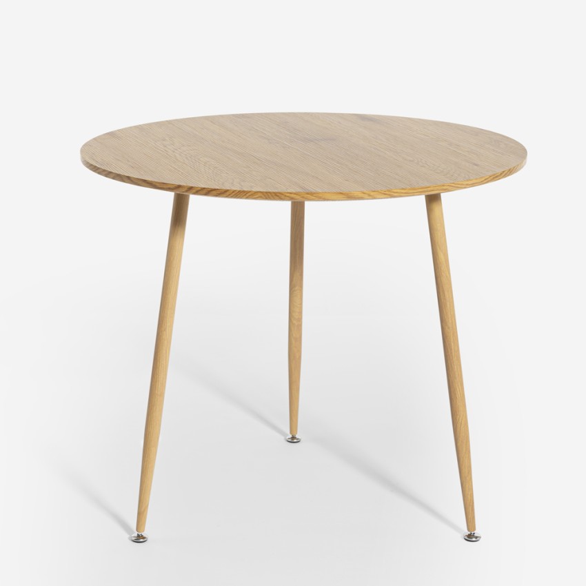 Stół Okrągły Do Jadalni Kuchnia 80 cm Drewno Design Frajus Promocja