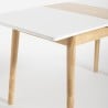 Stół rozkładany z drewna 115-145x80cm kuchnia szkło białe czarne Pixam Model