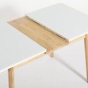 Stół rozkładany z drewna 115-145x80cm kuchnia szkło białe czarne Pixam Cechy