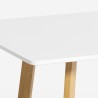 Stół kuchenny do jadalni 120x80cm blat drewniany biały styl skandynawski Valk Model