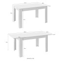 Stół rozkładany 90x137-185 cm biały na wysoki połysk szary beton Sly Basic Katalog