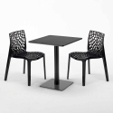 Czarny kwadratowy stół 60x60 cm z 2 kolorowymi krzesłami Gruvyer Licorice Zakup