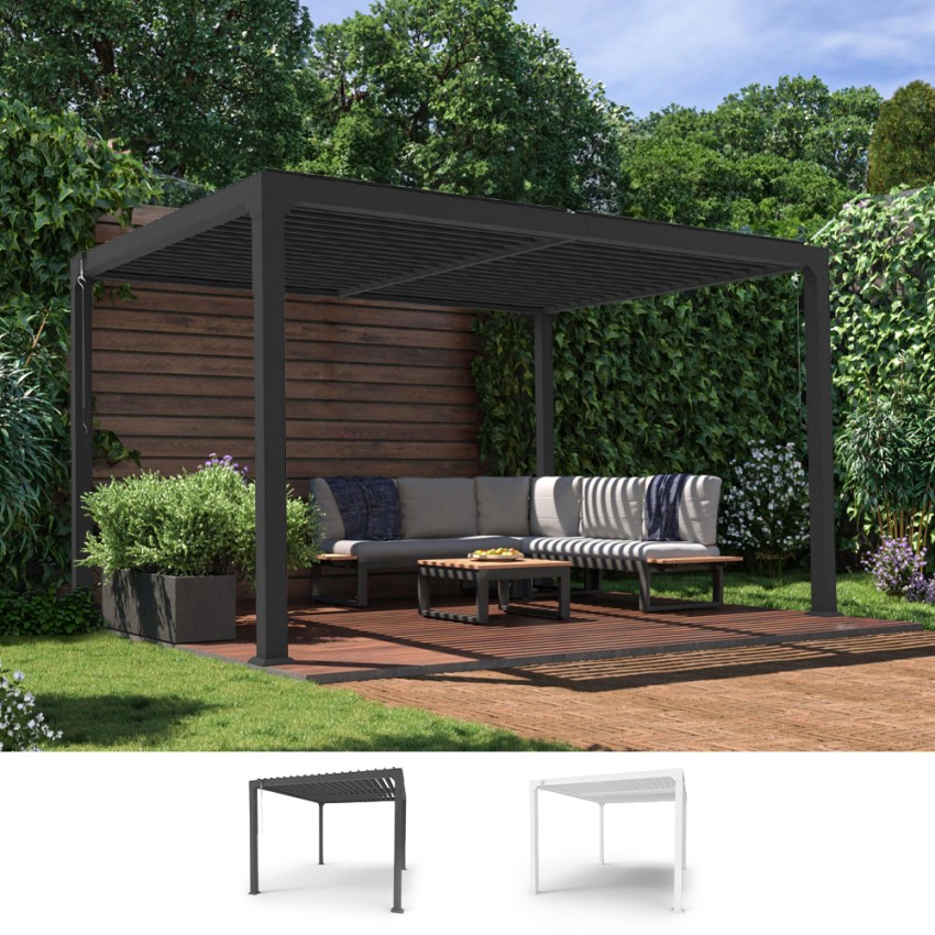 Pergola bioklimatyczna 3x4m do ogrodu z aluminium ręcznie sterowana Trinidad Sprzedaż