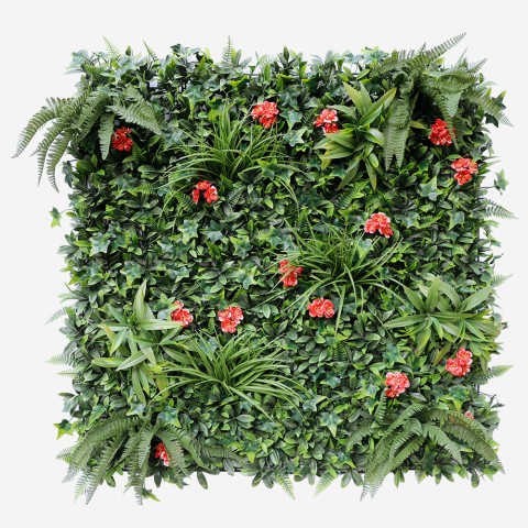Sztuczny żywopłot zielony ogrodowy mur 100x100cm rośliny 3D Lemox. Promocja