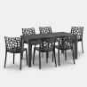 Zestaw ogrodowy stół rattanowy 150x90cm 6 krzeseł zewnętrzny czarny Meloria Dark Katalog