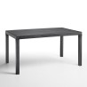 Zestaw ogrodowy stół rattanowy 150x90cm 6 krzeseł zewnętrzny czarny Meloria Dark 