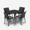 Zestaw ogrodowy 4 krzesła stół zewnętrzny kwadratowy 80x80cm czarny Provence Dark Sprzedaż