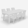 Zestaw stół rozkładany 160-220cm, 6 krzeseł ogrodowych biały Liri Light Sprzedaż