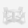 Zestaw stół zewnętrzny ogrodowy 80x80cm rattan 4 krzesła białe Nisida Light Sprzedaż