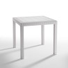 Zestaw stół zewnętrzny ogrodowy 80x80cm rattan 4 krzesła białe Nisida Light 