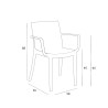Zestaw stół zewnętrzny ogrodowy 80x80cm rattan 4 krzesła białe Nisida Light 