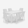 Stół zewnętrzny ogrodu rattanowy 150x90cm 6 krzeseł biały Meloria Light Katalog