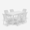 Stół zewnętrzny ogrodu rattanowy 150x90cm 6 krzeseł biały Meloria Light Sprzedaż
