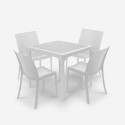 Zestaw ogrodowy Stół 80x80cm 4 krzesła Zewnętrzne Białe Provence Light Sprzedaż