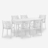 Zestaw ogrodowy 6 krzeseł zewnętrzny stół 150x90cm biały Sunrise Light. Sprzedaż