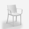 Zestaw stół zewnętrzny ogrodowy 80x80cm rattan 4 krzesła białe Nisida Light 