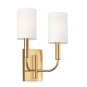 Lampa Ścienna Kinkiet 2 Abażury Biały Materiał Klasyczny Styl Brianna2 Sprzedaż