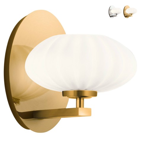 Kinkiet, nowoczesna lampa ścienna na stylowe ściany biały klosz szklany Pim Promocja